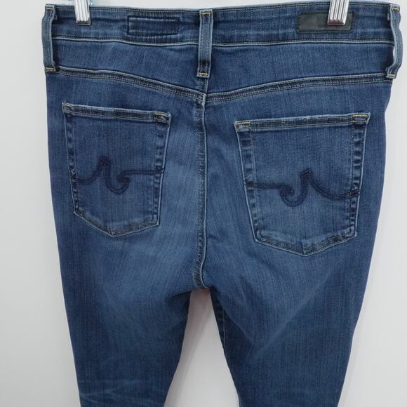 AG‎ Adriano Goldschmied Jeans 30R Blue High Rise Farrah Skinny Ankle Raw Hem - Picture 12 of 14